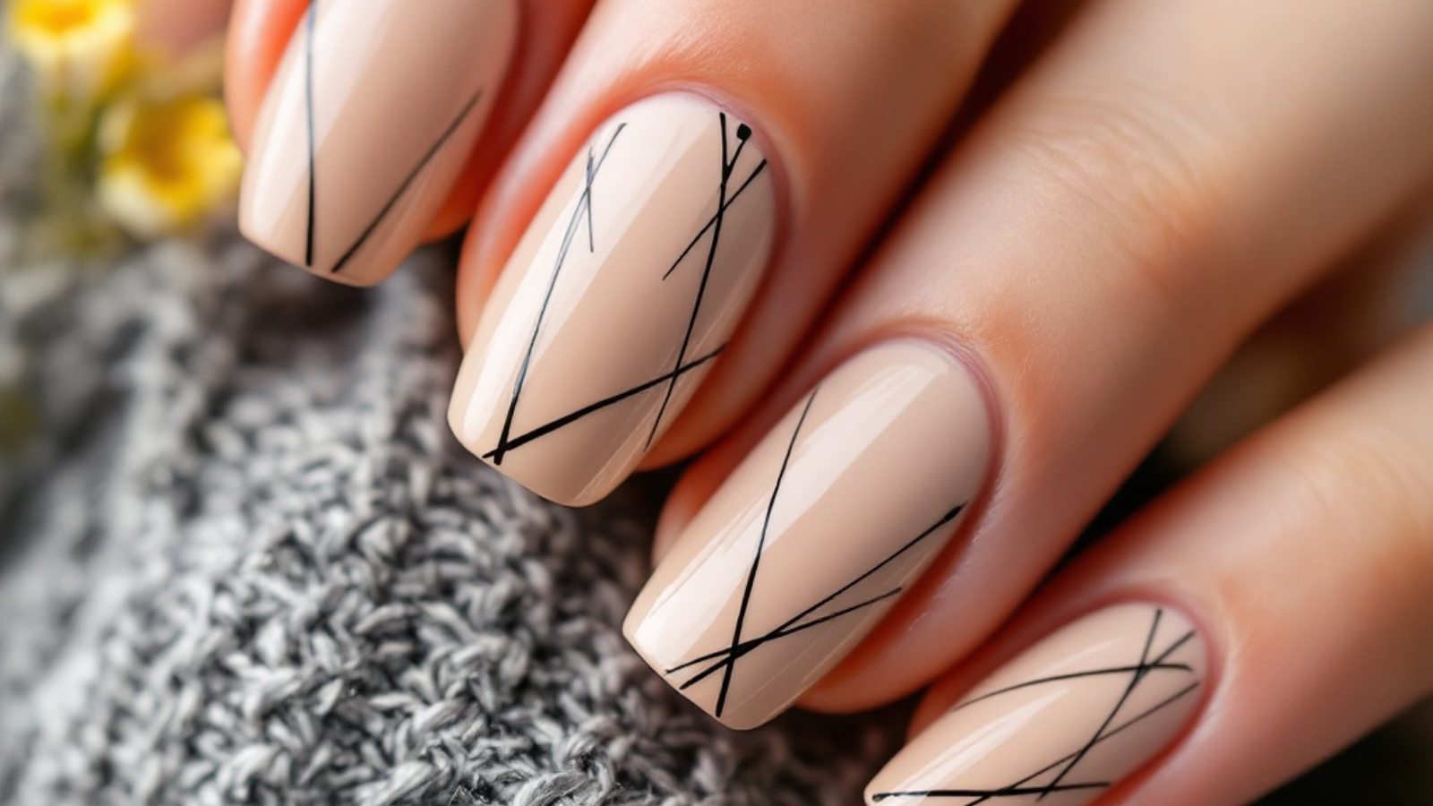 Abstract Line Nail Art